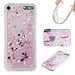 iPod Touch 6 Case,iPod Touch 5 Case, Ranyi [Liquid Glitter Quicksand Series] Soft Transparent TPU Flowing Floating Liquid Bling Sparkling Case for Apple iPod touch 5 6th Generation (pink)