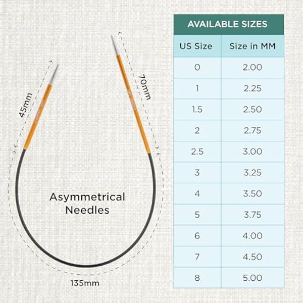Knitpro K47051 Круговая спица, оранжевая, 25 см / 2,25 мм