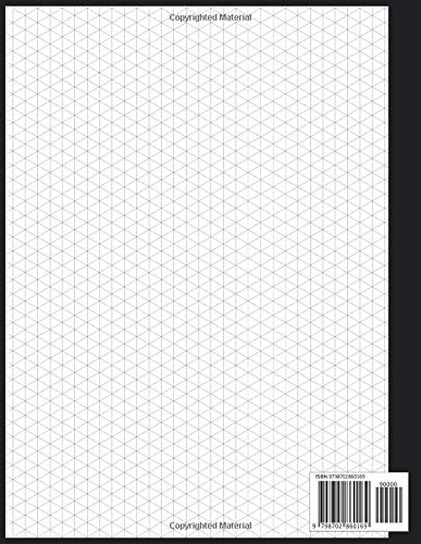 Isometric Drawing Paper 3d Notebook Large A4 8.5"X11" Inches - 100 Numbered-Page, Grey - Image 2