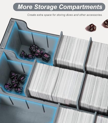 Image of TiMOVO Trading Card Dividers for Commander Deck Boxes with Built-in Slots, 12 PCS Card Supporters Separator for MTG TCG Sports Cards Organizer Box, 2.91x3.35in, Gray