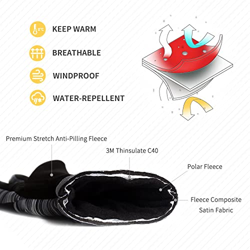 Empo Winter Warm Sports Gloves - 3M Thinsulate Insulation Windproof Cold Weather Water Repellent Sensitive Touch Screen Gloves For Cycling, Running, Hiking, Driving, Outdoor #TOP2