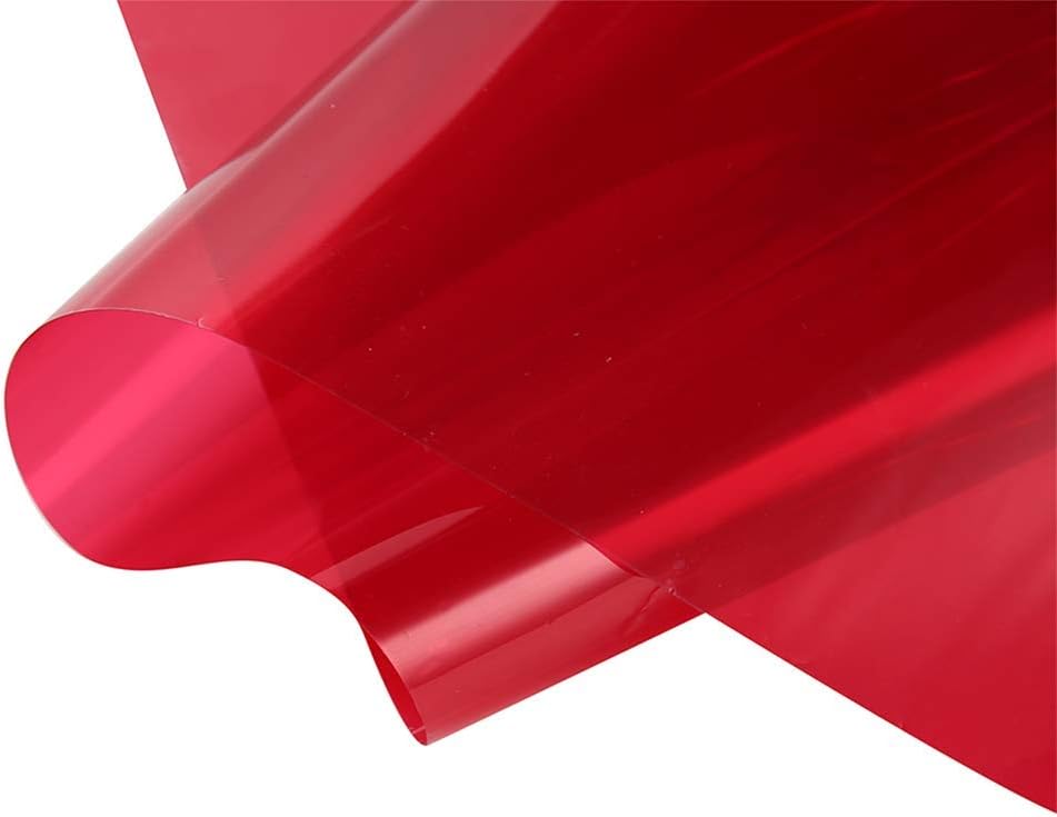 Transparent Decorative Window Film Anti UV Colorful Adhesive Vinyl Heat Insulation Solar Window Tinting Sheets Glass Film for Christmas Home Decoration, 17.7Inch x 78.7Inch, Red Red 17.7 Inch x 78.7 Inch