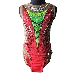 HGWBFB Ritmische Turnen Turnpakje Prestaties Meisjes Vrouwen Spandex Hoge Elasticiteit Professionele Competitie Mouwloos