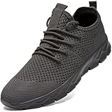 YITUHIO Mens Running Shoes Walking Tennis Gym Shoes Lace-up Sneakers for Standing All Day Work Lightweight,Grey,Mens Size 12.5