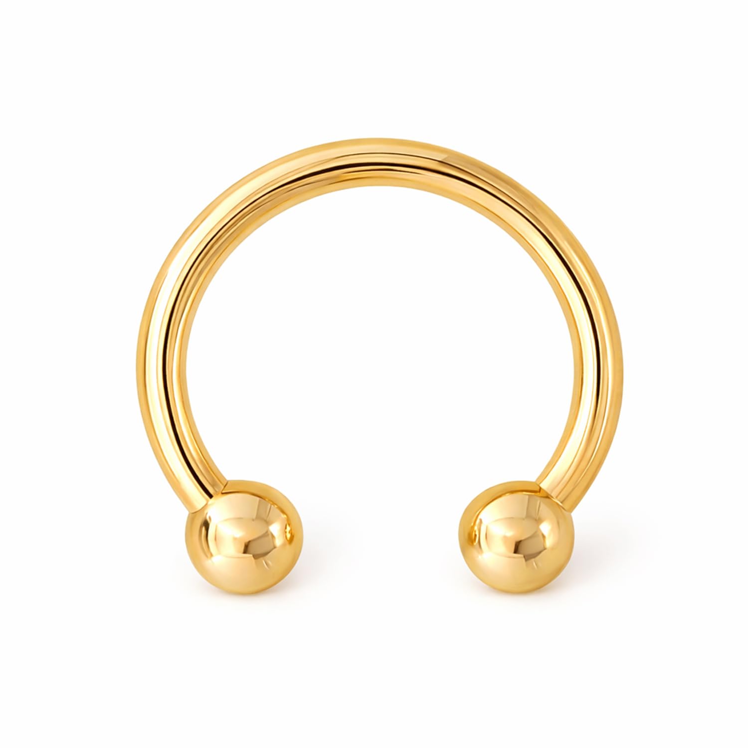 vama FASHIONS 18K Gold Plated Anti Tarnish Without Piercing Plain Septum Nose Ring Horsehole Shape Pressing Clip On Nosepin Lightweight Fake Nosering for Women & Girls-picture-1