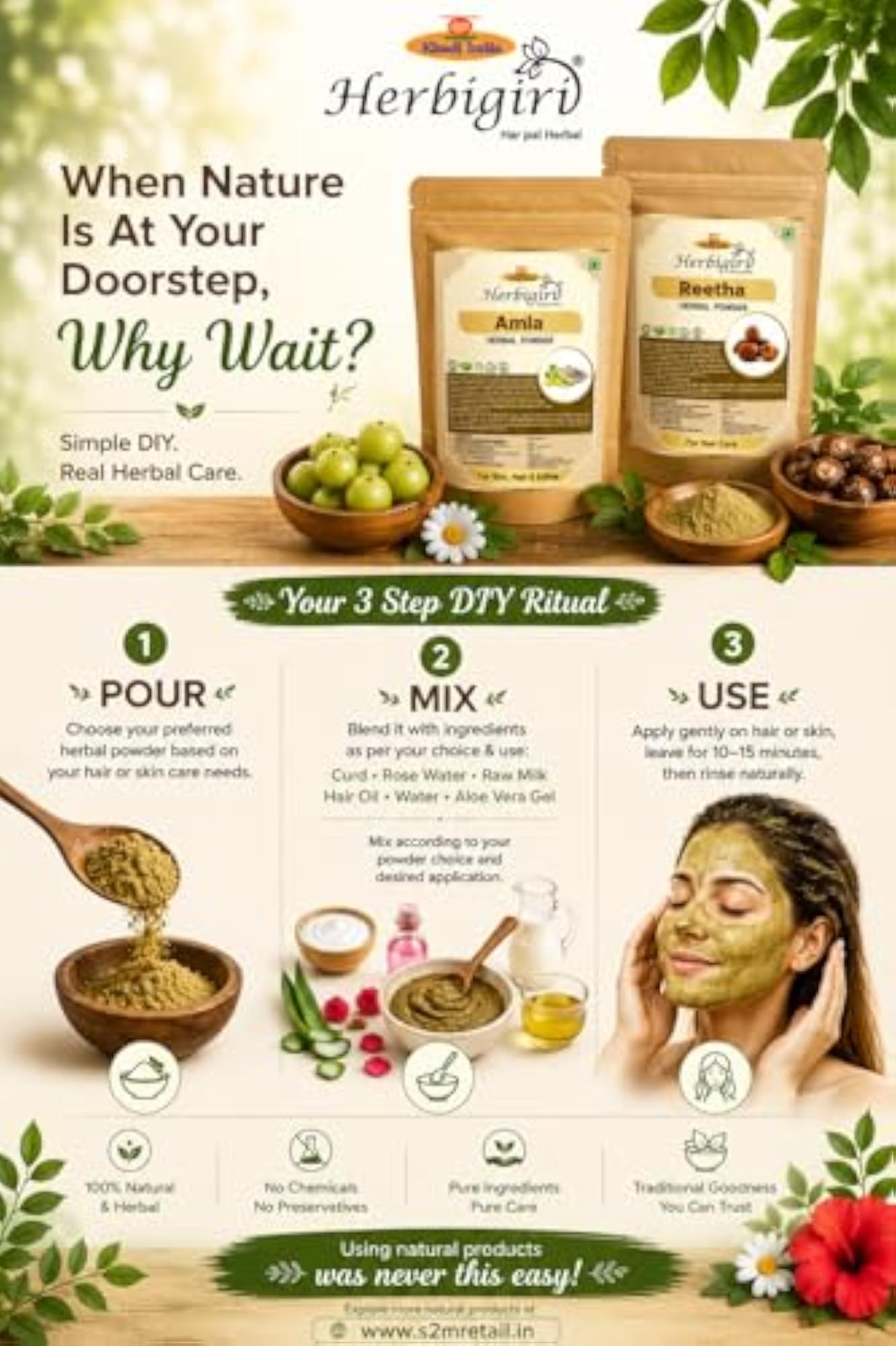 Khadi 5 Powders Combo for Healthy Scalp & Hair Care