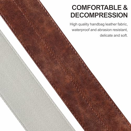 image for Nefelibata Guitar Strap with Pick Pocket, 2.3 inch Soft Vegan Leather 