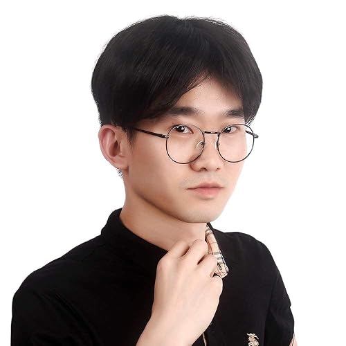 H&Bwig toupee para hombres, extensiones de cabello corto con clip para cubrir la pérdida de cabello blanco (negro natural), incluye cinta de tupé