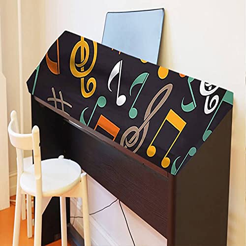 Klaviertastatur-Abdeckung, dehnbarer Spandex, staubdichte Abdeckung mit verstellbarem elastischem Band für elektronische Tastatur, passend für 61/88 Tasten Schwarz