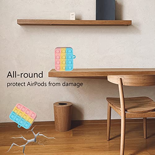 2 Pcs Soft Silicone Protective Case For Airpods 2 & 1 Pop Bubble Sensory Fidget Cute Funny Case For Couple (Set C) #TOP3