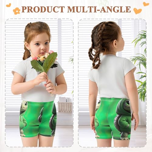 Under Shorts for Dresses Cotton Girls Biker Shorts Toddler 4t Kids Clothes Cute Turtle Cool Green4