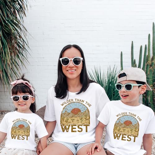 Wilder Than The West Toddler Shirt - Desert Vibes Cactus Outfit - Funny Western Aesthetic Shirts - Boy Girl Toddler Youth Kids Clothing4