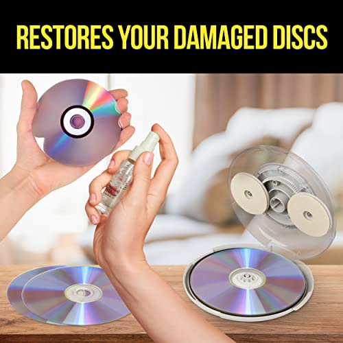 DVD CD Repair Kit with Cleaning Solution Included Hand Powered CD DVD