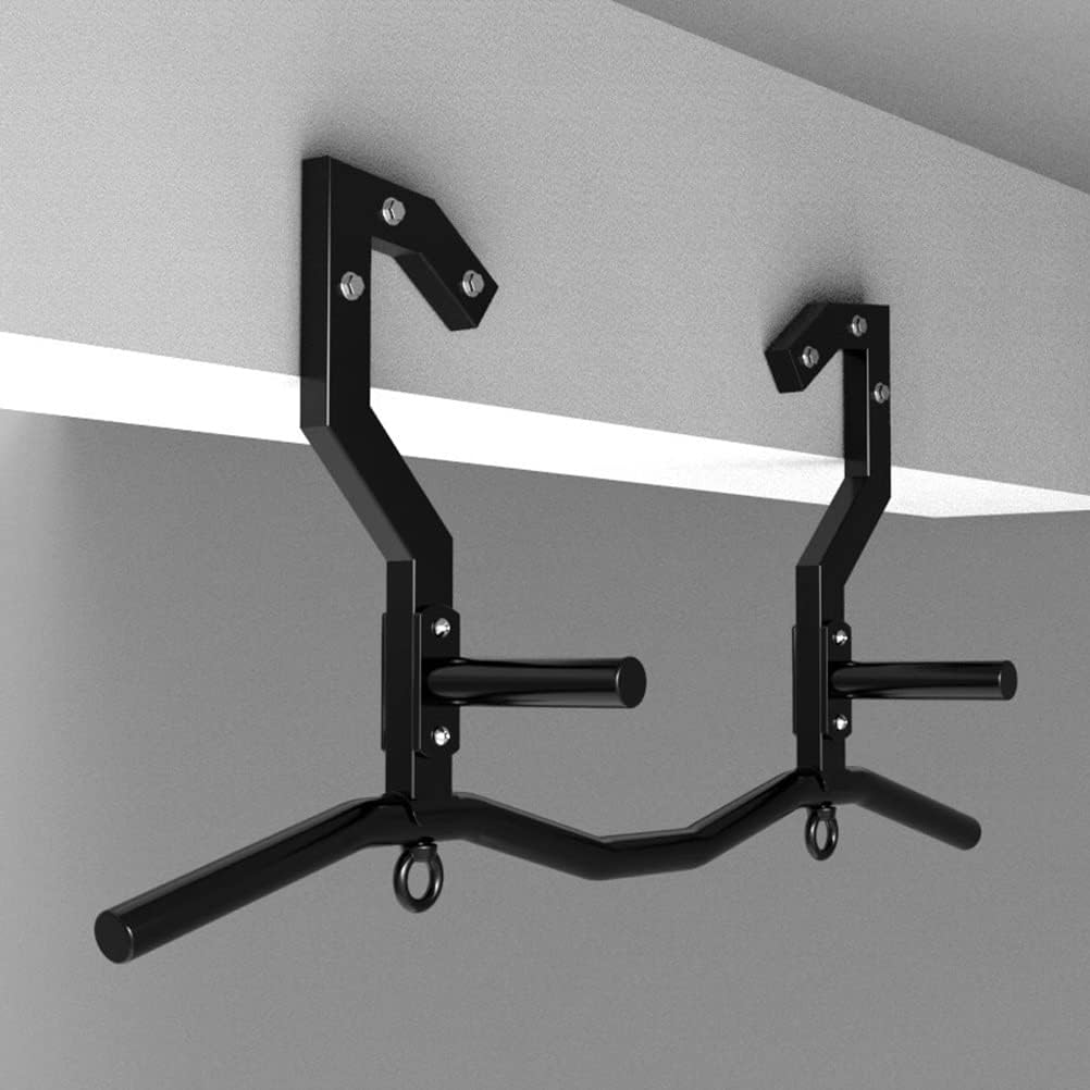 Steel Wall Mounted Pull-up bar with 4 Handles, Home Gym Upper Body Arm Strength Training Core Training Horizontal Bar (Size : Style 1)