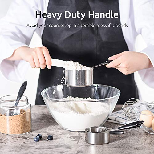Measuring Cups : U-Taste 18/8 Stainless Steel Measuring Cups And Spoons Set Of 10 Piece, Upgraded Thickness Handle(Black) #TOP4
