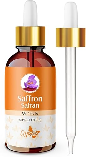 Crysalis Aceite de azafrán de grado cosmético (1.69 fl oz)  Lujoso aceite botánico para masaje de cabello y mezclas de belleza de bricolaje