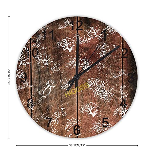 Horloge murale en bois véritable marron 38 cm rustique et chic - 3
