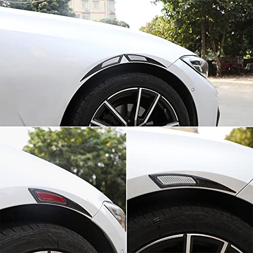 Image of Fender Anti-Scratch Protector Trim,Carbon Fiber Emblem Protector Fender Molding Side Stickers Decals Badge Sports Decoration Lossless Installtion Accessories 2 Packs Red