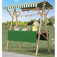 Produktbild von CHZDPP Klappbarer Verkaufswagen Aus Holz – 200 Kg Traglast, Mit Sonnendach, 120/150 Cm Breite – Für Street Food, Flohmarkt, Events