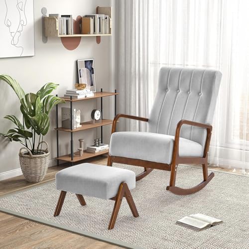 Sillón Mecedor Plegable Gris miniatura 3