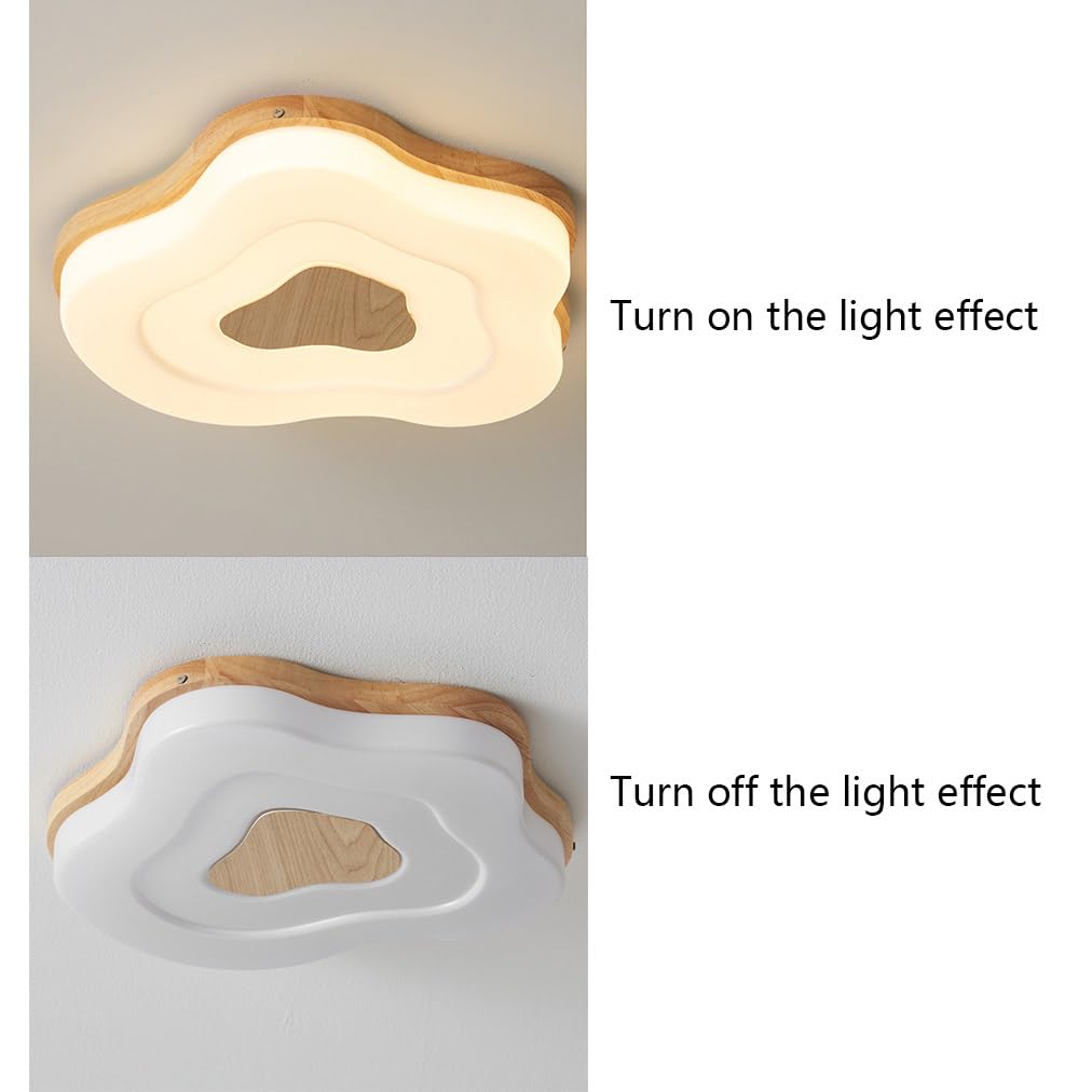 Nieregularny dębowy klosz, lampa sufitowa LED o zmiennej intensywności, japoński styl, inspirowana tatami, idealna do sypialni, kuchni, salonu, garderoby lub schodów.