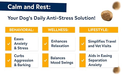 STRELLALAB Hemp Calming Chews for Dogs - Melatonin Dog Treats - Anxiety Relief - Calming Chews - Sleep & Stress Aid for Separation - 120ct Hickory Bacon Flavor - Thumbnail 2