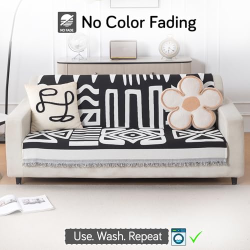 Image of HOKIPO Sofa Cover 3 Seater, 180x175 cm, Black