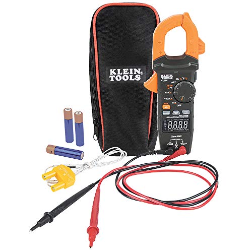 Digital Clamp Meter, Auto Ranging 400 AMP Measures Electronic AC/DC Voltage AC/DC Current Resistance and TRMS, Klein Tools CL390