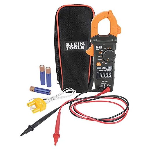Klein Tools CL390 AC/DC Digital Clamp Meter, Auto-Ranging, 400 Amp, NCVT Tester, Hi-Viz LCD Display, TRMS, Continuity Resistance, Temperature and More