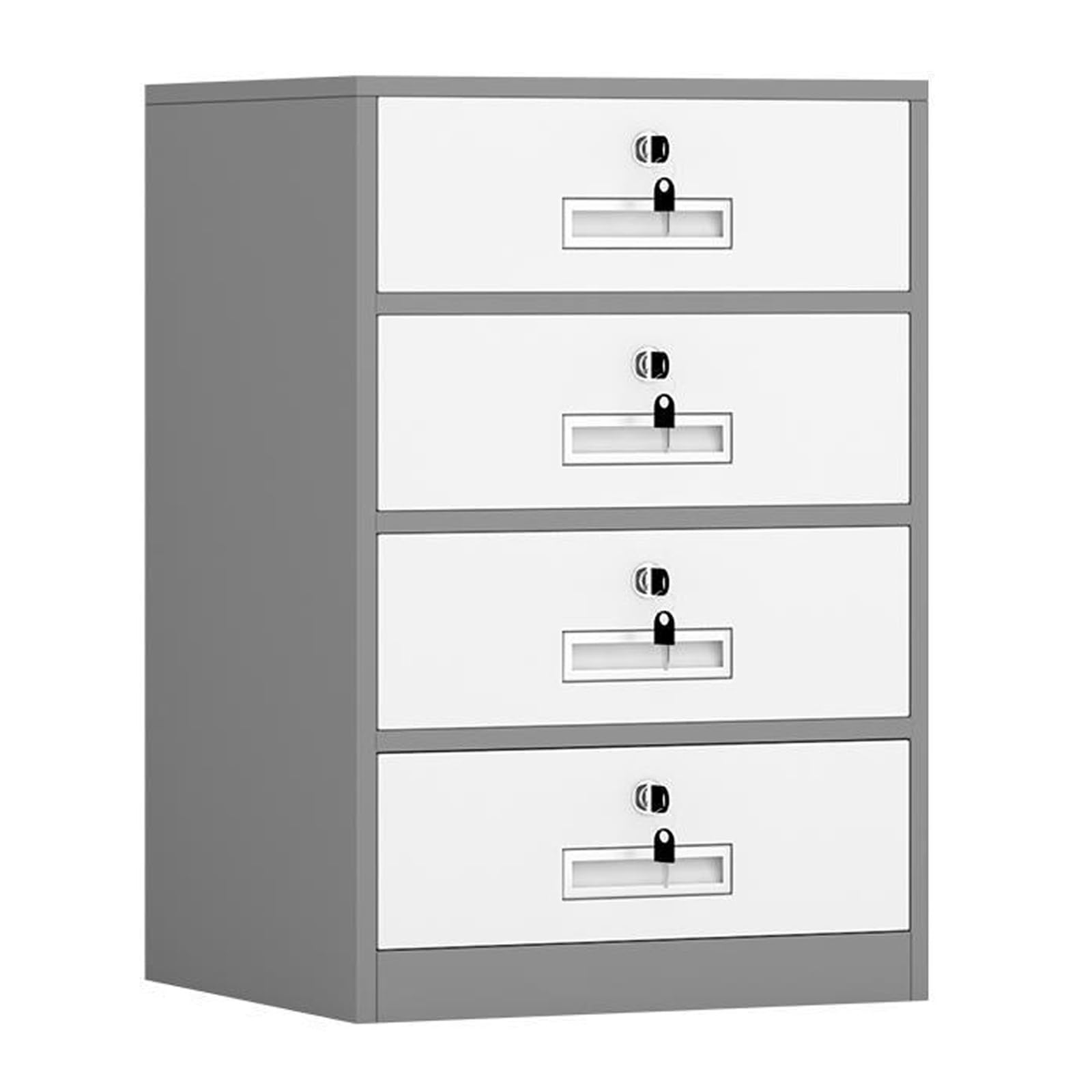 MYUYEE Lockable Vertical Filing Cabinet And Printer Stand For Office And Home Height 65Cm/85Cm (Grey-4 Drawers)