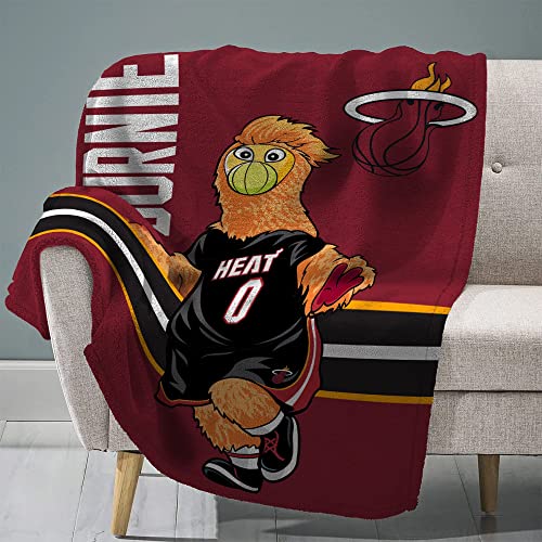 Sleep Squad Miami Heat Burnie 60 x 80 Raschel Plush Blanket A NBA Mascot Super-Soft Throw