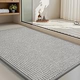 MontVoo Bath Mat,Chenille Absorbent Bathroom Mat Quick Dry Rubber Backed Bathroom Rugs Non Slip...