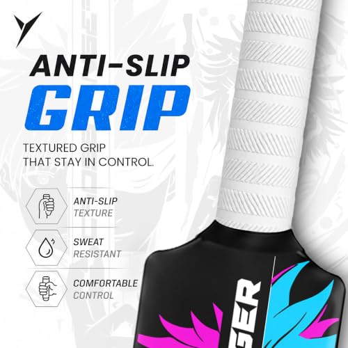 Image of Jaspo Fumes Premium Tennis Plastic Cricket Bat | Heavy Duty Full Size Bat (34 x 4.5 Inch) for All Age Groups | Anti-Slip Grip | Anime Design (800-850g)