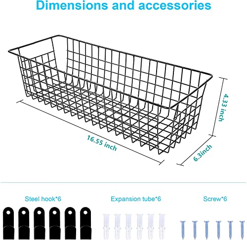 Hxsemayig 3Pcs [Extra Large] Hanging Wire Baskets, Wall Mount Storage Basket, Rustic Toilet Paper Holder For Storage & Organization #TOP2
