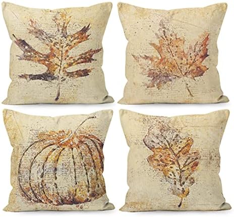 Amazon.com: Liosei Fall Pillow Covers - 18x18, Rustic Maple Leaves ...