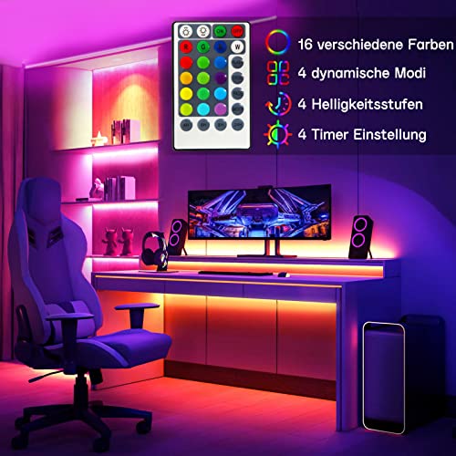 ZAIYW 2M LED Streifen Batteriebetrieben RGB 5050 mit Timer für Innen Außen – Ansicht 5