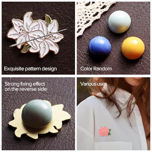 Image of Luna cici 3Pieces Needle Minder for Sewing,Magnetic Needle Keeper for Cross Stitch,Cute Flower Cartoon Pin,Needle Holder for Embroidery,Needlework Storage Accessory, Gift for Cross Stitch Lover