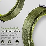 JIARUI Taktisches Hundehalsband mit Griff, Wasserdichter Airtag Hundehalsband, Dickes Verstellbares Halsband Hund mit Gepolstert, Metallschnalle für Mittlere Große Hunde (Grün,M(15'-18.5'))