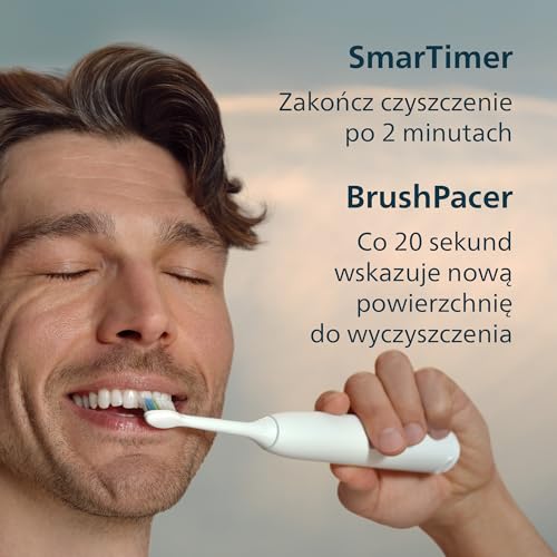 Philips Sonicare 5500 Electric Toothbrush, Sonic Toothbrush with 2 Modes, Pressure Alert, EasyStart, SmarTimer and BrushPacer, White and Navy, 2 Pack, Model HX7119/01 [New Technology]