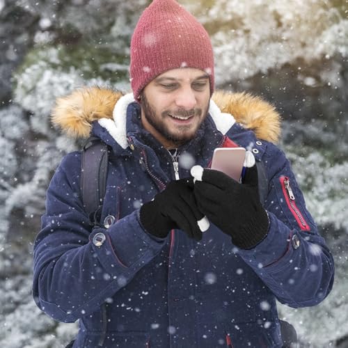 Image of Pistha 24 Pairs Winter Gloves Touch Magic Screen Gloves Stretchy Knit Cotton Gloves Bulk For Men Women Homeless Cold Weather