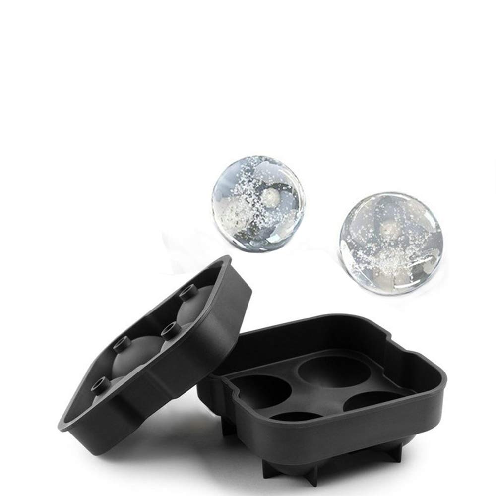 Amazon｜製氷皿 まる氷アイストレー 丸氷 4個大ボール製氷器 お茶やお