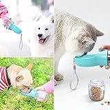 3 in 1 Portable Dog Water Bottle with Food Container and Waste Bag, Multifunctional Pet Travel Water Dispenser Water Bottle for Outside Drinking and Eating, Suitable for Puppy and Cats - Image 6