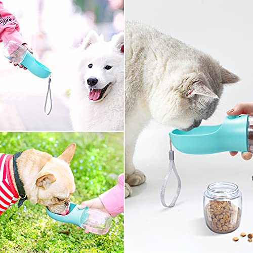 3 In 1 Portable Dog Water Bottle With Food Container And Waste Bag, Multifunctional Pet Travel Water Dispenser Water Bottle For Outside Drinking And Eating,Suitable For Cats And Puppy #TOP5