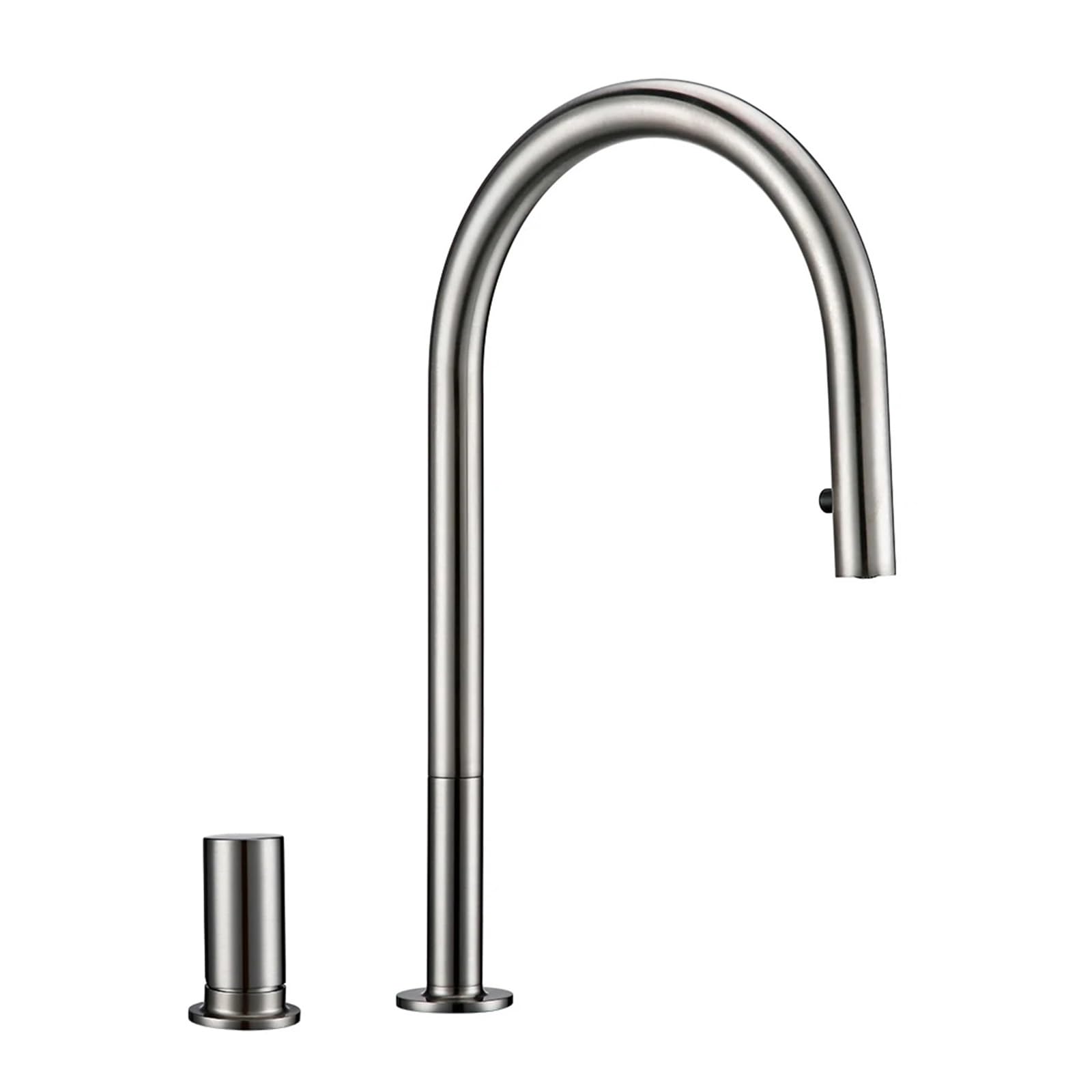 Robinet de cuisine avec douchette eau chaude eau froide pour plan de travail noir