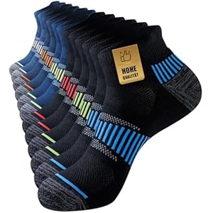Niorasen Sneaker Socken Herren 39-42 43-46 47-50, 6 Paar Sportsocken Gepolsterte Laufsocken Atmungsaktiv Baumwolle Socken mit Frotteesohle Antirutsch Bequeme Kurze Socken