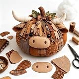 DIY Animal Pumpkin Sewing Kit, 12 Woodland Crafts for Adults (Cow)