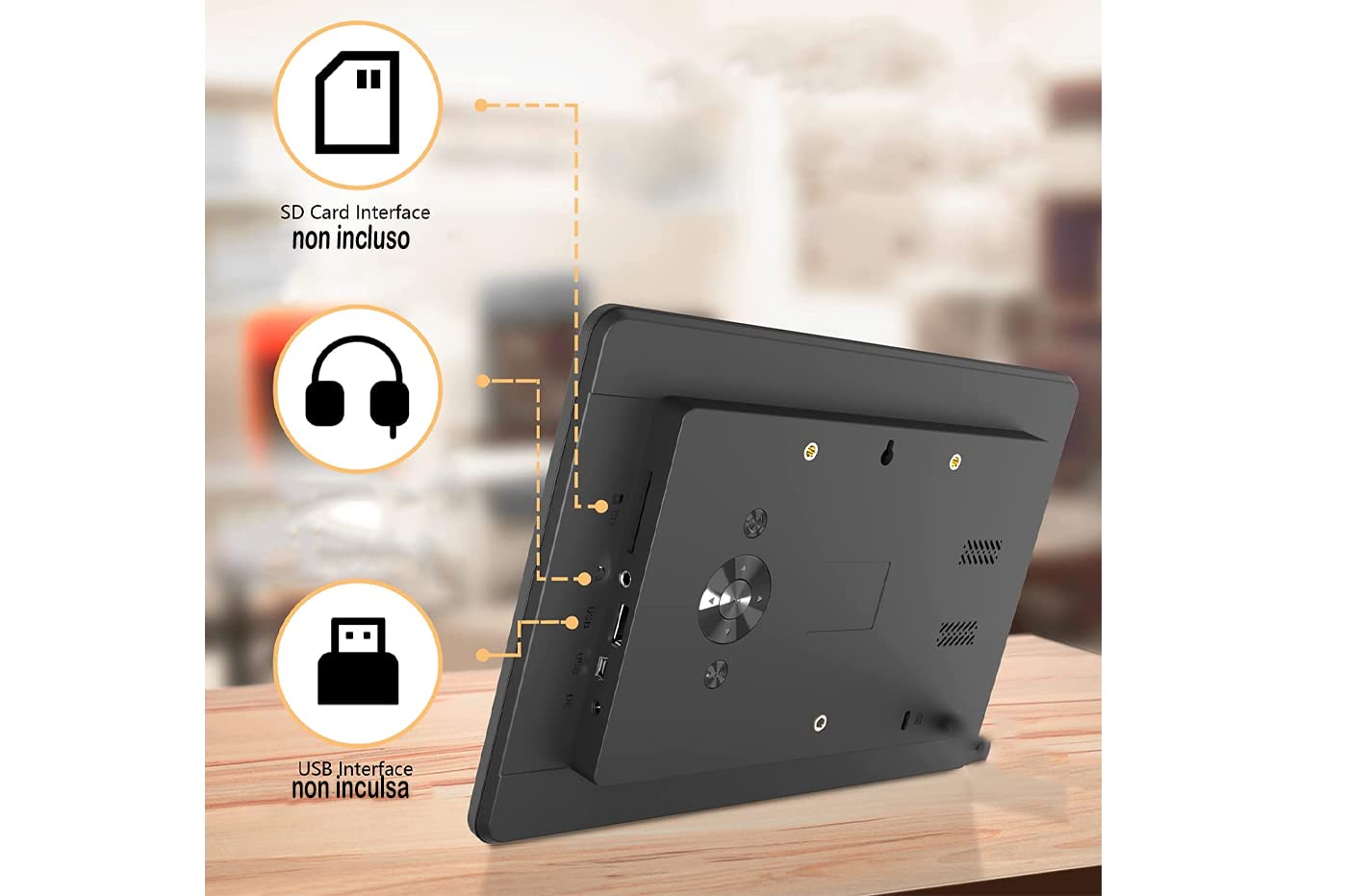 YASTA Cornice Digitale 10 Pollici HD 1080p | Foto Video HD 1080P, Musica con Telecomando, Funzione Calendario Orologio Sveglia, Supporto USB Scheda SD