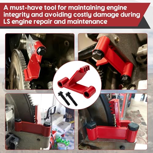 Image of Chelhead Red LS Flywheel Locking Tool Heavy Duty Flexplate Holding Tool Compatible with LS1 LS2 LS3 LS6 LSX Fits 4.8L 5.3L 5.7L 6.0L 6.2L 7.0L Camaro, Corvette, Silverado, Sierra | 8.8 Grade Bolts