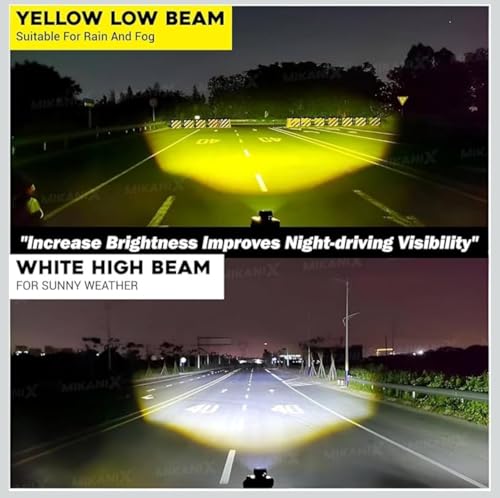 Image of 3 Lens LED Auxiliary Fog Light Amber Yellow | Waterproof Driving Lamp for Motorcycle & Scooter | Universal Fit 12V | Wide Beam Visibility | With Mounting Bracket
