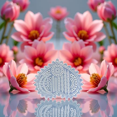 Molde 3D de silicona para arte de uñas con diseño floral y cadena miniatura 5